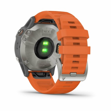 Montre connectée Garmin fenix 6 Sapphire avec bracelet orange 010-02158-14