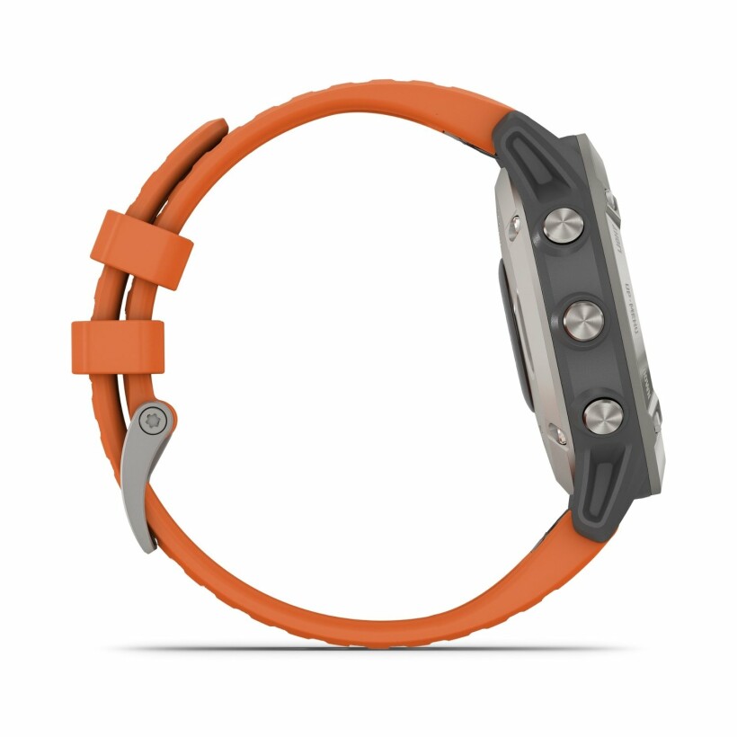 Montre connectée Garmin fenix 6 Sapphire avec bracelet orange 010-02158-14