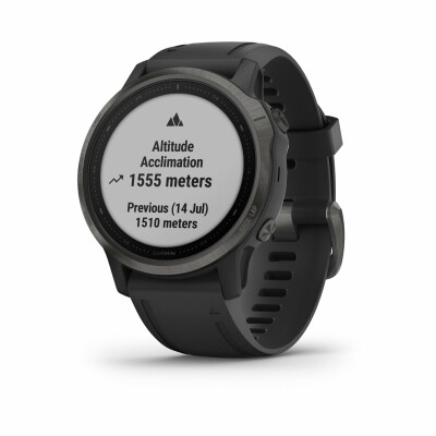 Montre connectée Garmin fenix 6S Sapphire avec bracelet noir