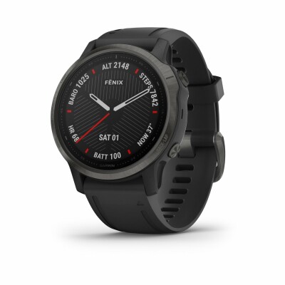 Montre connectée Garmin fenix 6S Sapphire avec bracelet noir