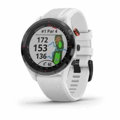 Montre Garmin Approach R S62 Céramique noir avec bracelet blanc