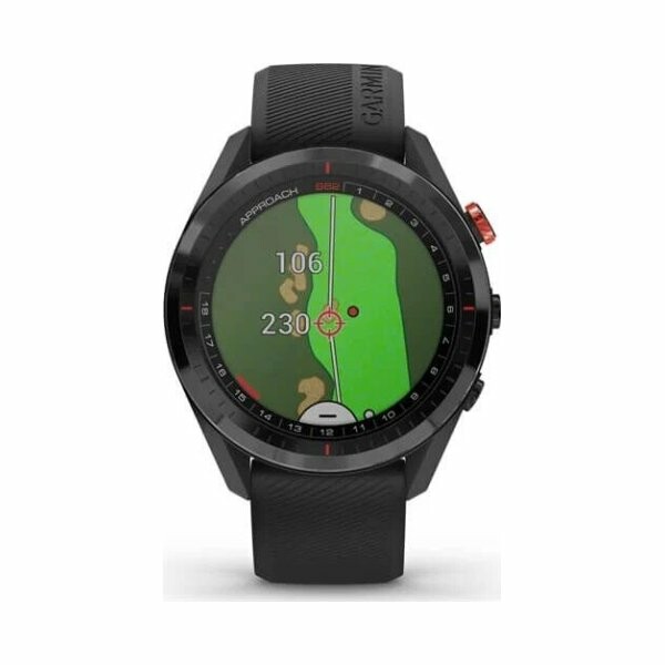 Garmin Approach S62 ceramic black with black strap Watch