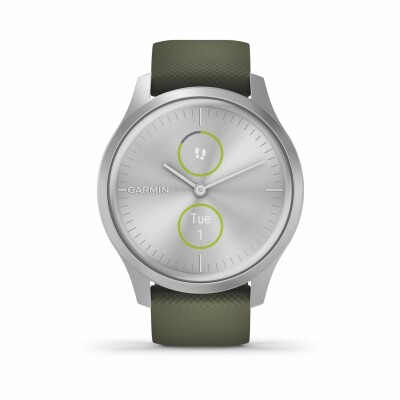 Montre Garmin vívomove Style Silver/Silicone Moss Green