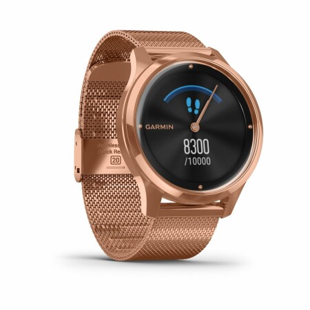 Montre Garmin vívomove Luxe Maille Milanaise 18K Rose Gold