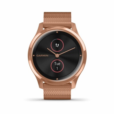 Montre Garmin vívomove Luxe Maille Milanaise 18K Rose Gold