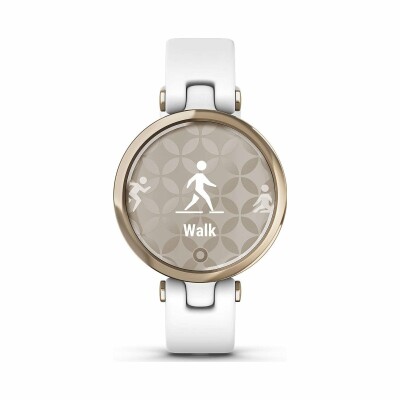 Montre Garmin Lily Lunette Cream Gold avec un bracelet blanc