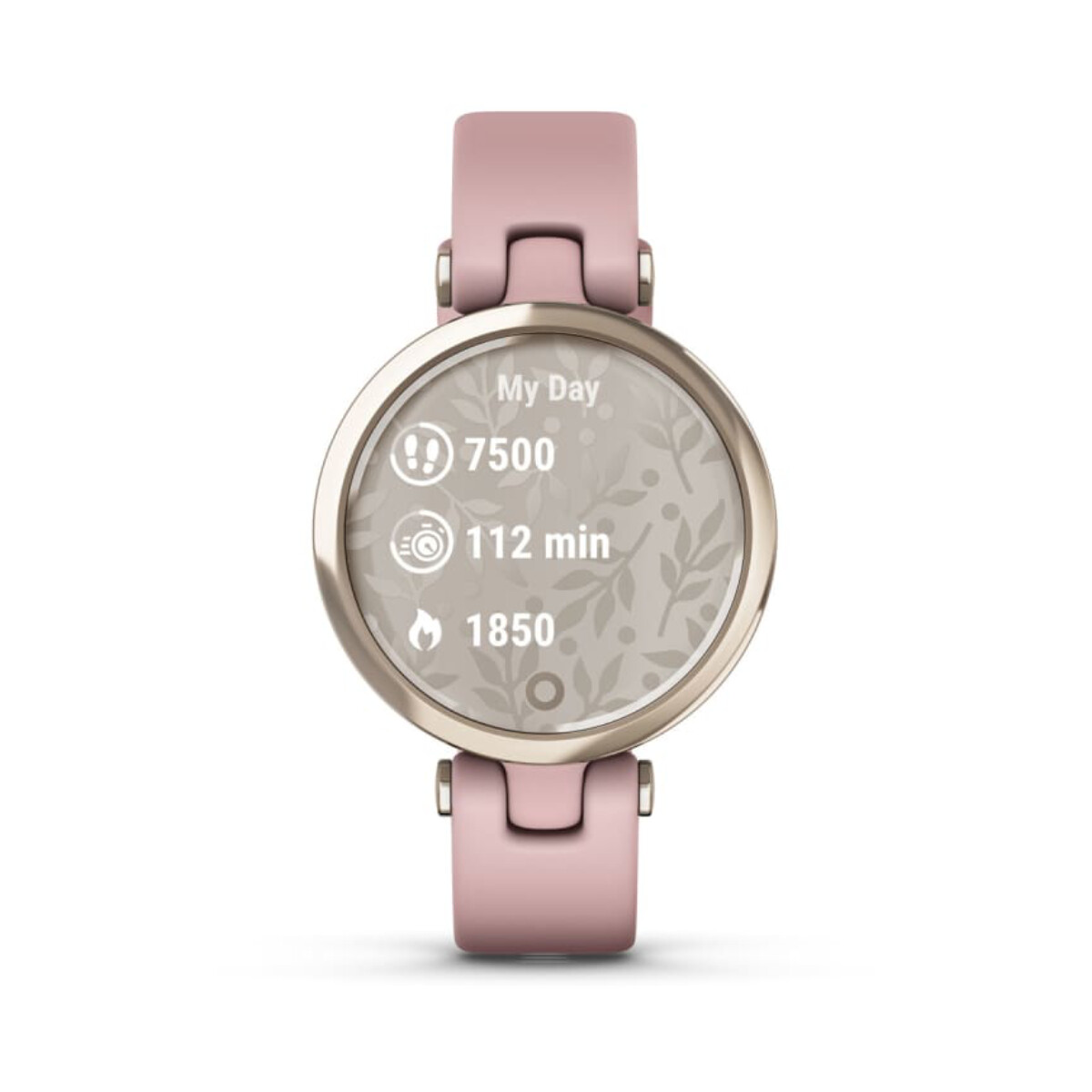 Montre Garmin Lily Sport Rose poudré & Cream gold avec bracelet en silicone rose poudré