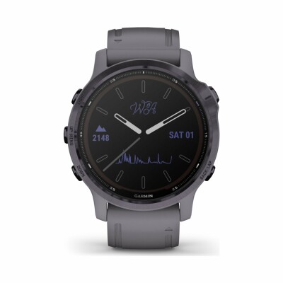 Montre connectée Garmin fenix 6S Pro Solar Améthyste avec bracelet schiste