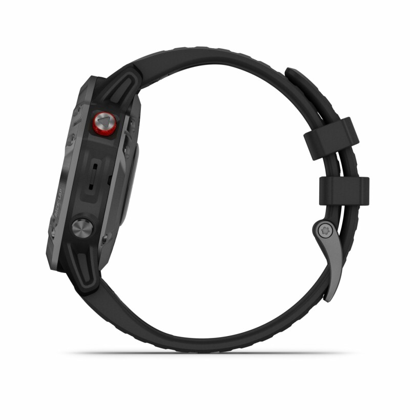 Montre connectée Garmin fenix 6 Pro Solar Grey avec bracelet noir