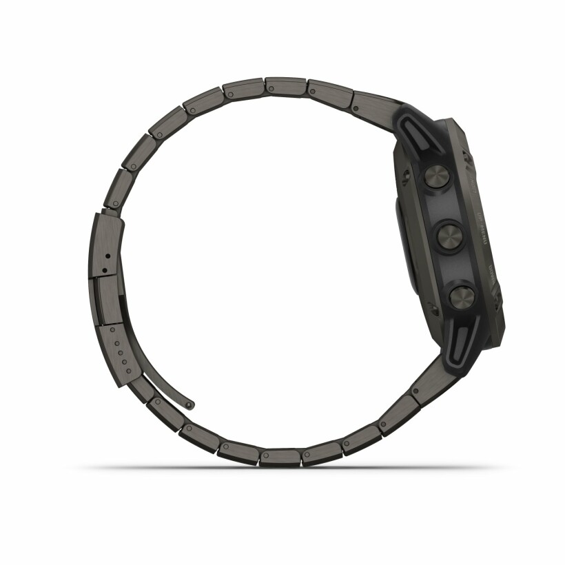 Montre connectée Garmin fenix 6 Pro Solar Titane Carbon Gray avec bracelet Titane