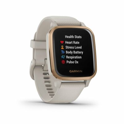 Montre Garmin Venu R Sq Music Edition Light Sand/Rose Gold avec bracelet silicone Light Sand 010-02426-11
