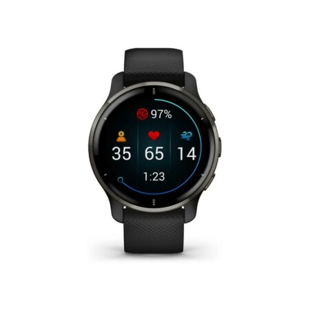 Montre Garmin Venu 2 Plus Gray avec bracelet silicone noir