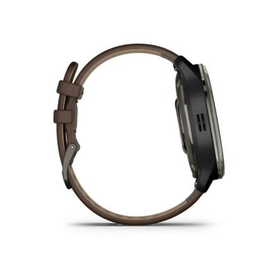 Montre Garmin Venu 2 Plus Gray avec bracelet cuir brun