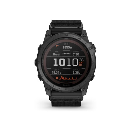 Montre Garmin Tactix 7 Pro Ballistics Edition avec bracelet en nylon noir