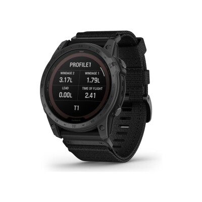 Montre Garmin Tactix 7 Pro Ballistics Edition avec bracelet en nylon noir