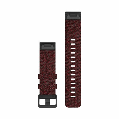Bracelet de montre Garmin Quickfit 22 en nylon rouge chiné
