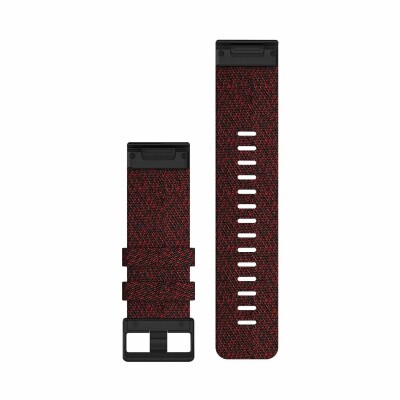 Bracelet de montre Garmin Quickfit 26 en nylon rouge chiné