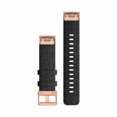 Bracelet de montre Garmin Quickfit 20 en nylon noir chiné