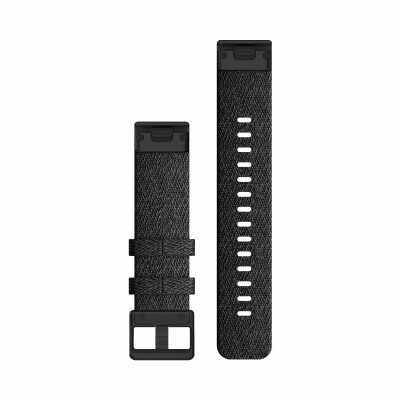 Bracelet de montre Garmin Quickfit 20 en nylon noir chiné