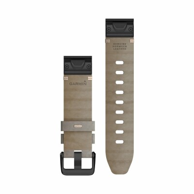 Bracelet de montre Garmin Quickfit 20 en cuir gris