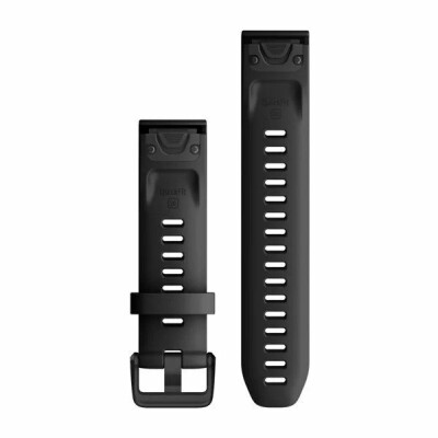 Bracelet de montre Garmin Quickfit 20 en silicone noir