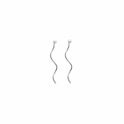 Boucles d'oreilles forme spirale argent rhodié