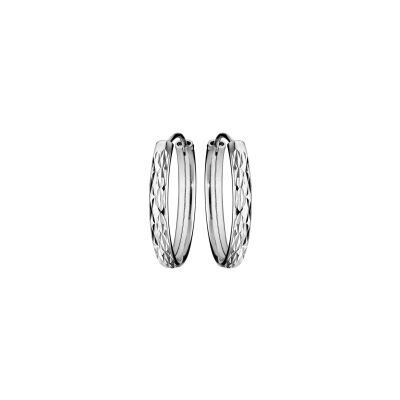 Boucles d'oreilles créoles en argent rhodié, 20mm