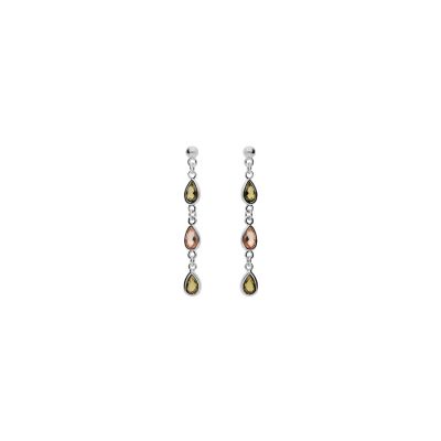Boucles d'oreilles en argent rhodié et oxydes de zirconium
