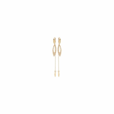 Boucles d'oreilles argent et dorure jaune système dormeuse