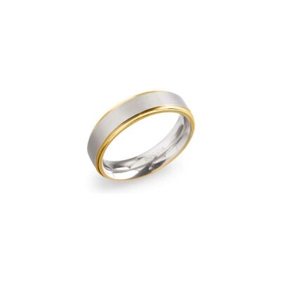 Bague Boccia Titanium en titane et plaqué or