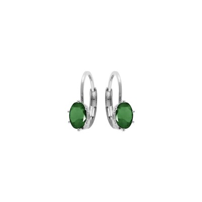 Boucles d'oreilles en argent rhodié et oxydes de zirconium