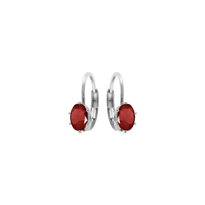 Boucles d'oreilles en argent rhodié et oxydes de zirconium