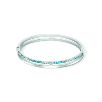 Bracelet Coeur de Lion Eternal Unity en acier et zircons, taille 19cm