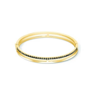 Bracelet Coeur de Lion Eternal Unity en acier doré et zircons, taille 19cm