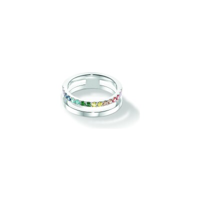 Bague Coeur de Lion Eternal Unity en acier et zircons, taille 54