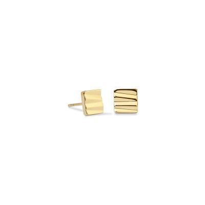 Boucles d'oreilles Coeur de Lion Square Wave en acier doré