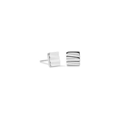 Boucles d'oreilles Coeur de Lion Square Wave en acier