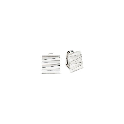 Boucles d'oreilles Coeur de Lion Square Wave en acier