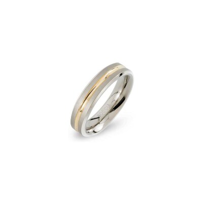 Bague Boccia Titanium en titane et plaqué or