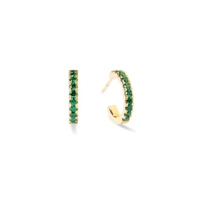 Boucles d'oreilles Coeur de Lion Eternal Love mini en acier doré et zircons