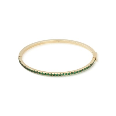 Bracelet Coeur de Lion Eternal Love en acier doré et zircons, taille 19cm