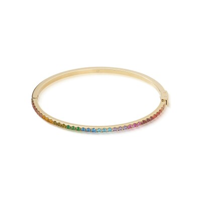 Bracelet Coeur de Lion Eternal Love en acier doré et zircons, taille 19cm