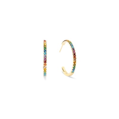 Boucles d'oreilles Coeur de Lion Eternal Love en acier doré et zircons