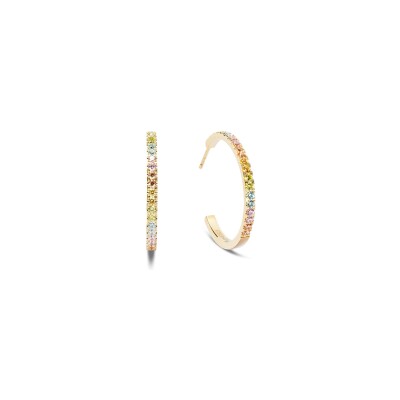 Boucles d'oreilles Coeur de Lion Eternal Love en acier doré et zircons