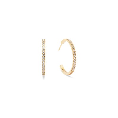 Boucles d'oreilles Coeur de Lion Eternal Love en acier doré et zircons