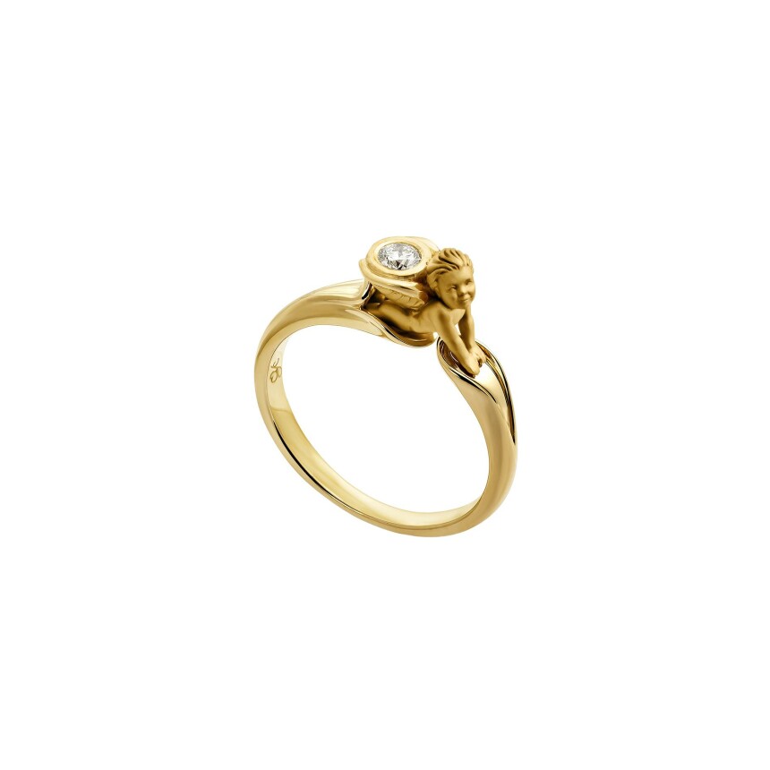My Angel Ring in yellow gold with diamond
