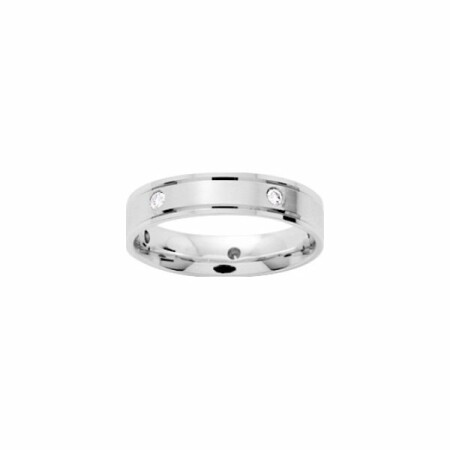 Alliance en or blanc et diamant de 0.10ct