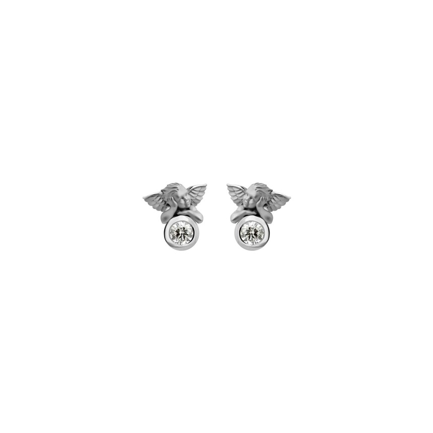 My Angel Earrings in white gold with diamonds