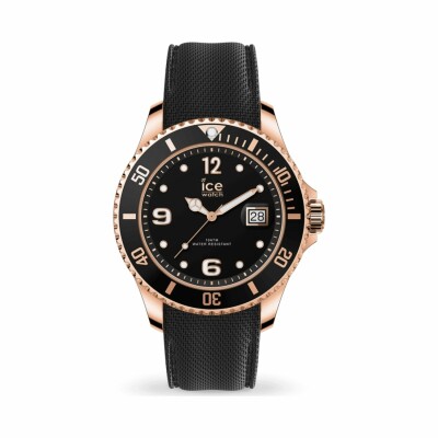 Montre Ice-Watch ICE steel - Black Rose-Gold - Medium - 3H