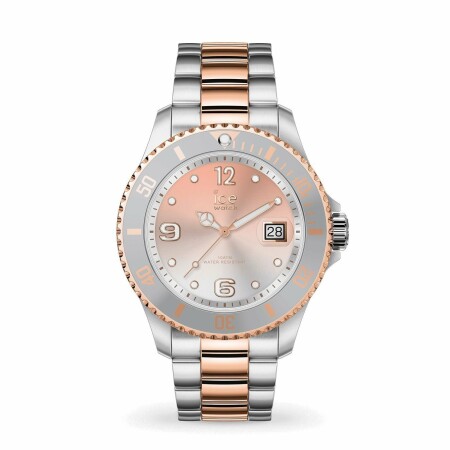 Montre Ice-Watch ICE steel - Silver Sunset Rose Gold - Medium - 3h